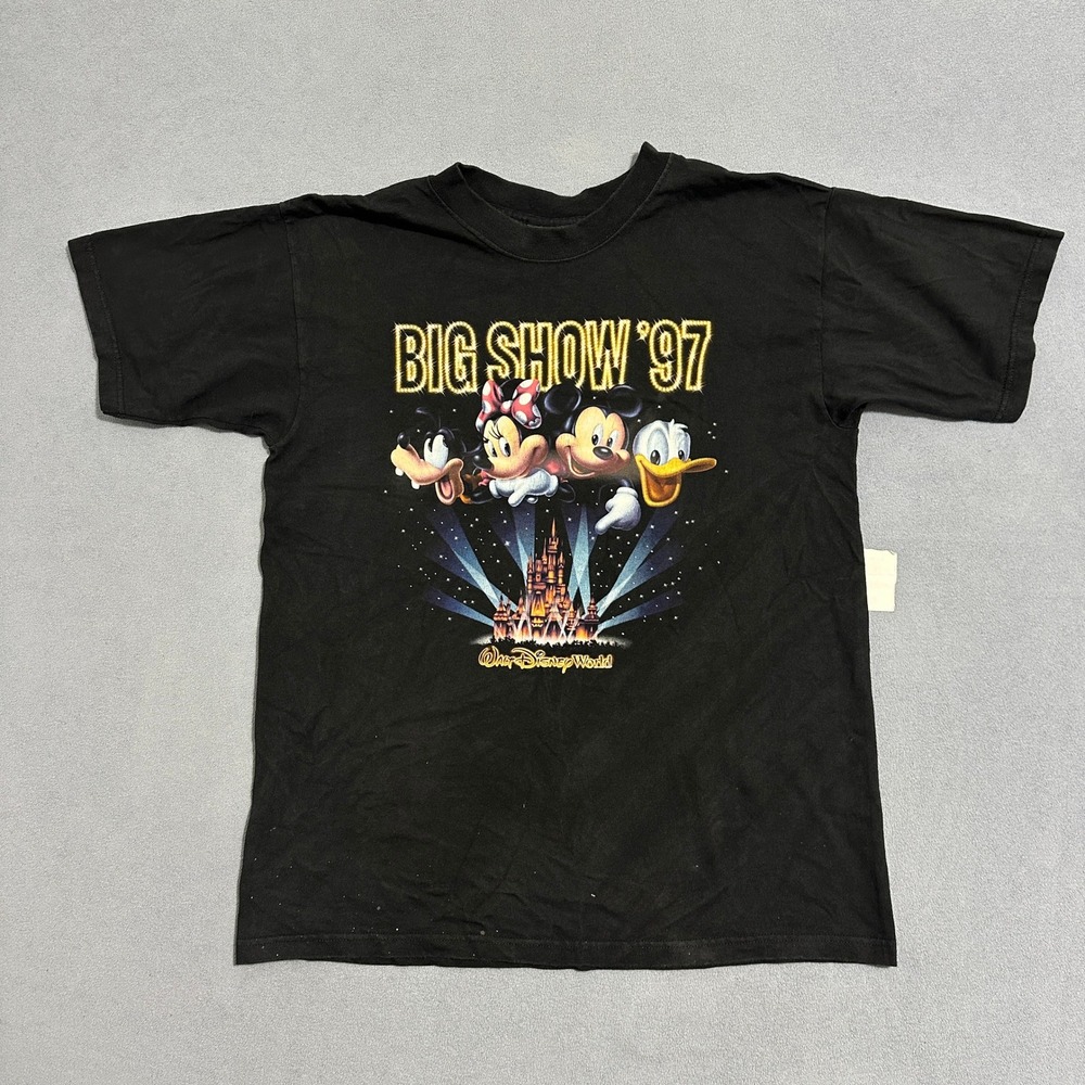Vintage Mickey Inc Walt Disney World Big Show 97 T-Shirt Mens Black XL Graphic